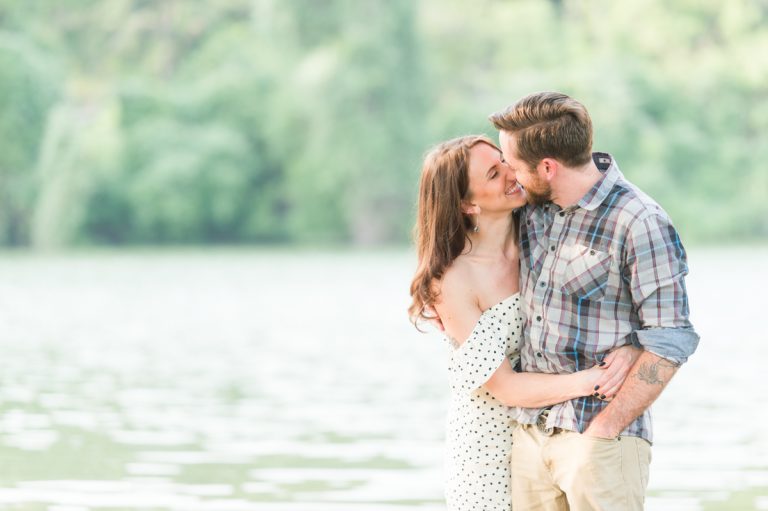 kissing-in-the-river-engagement