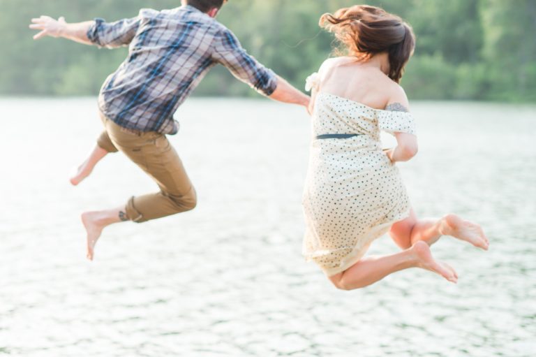 jumping-in-water-engagement-shoot-austin
