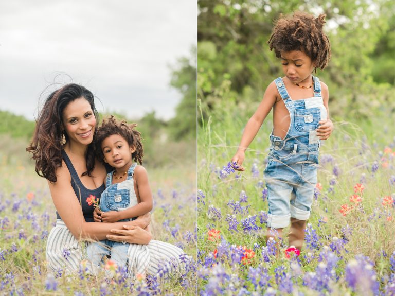 mom-son-field-flowers-dripping-springs-kid-photography