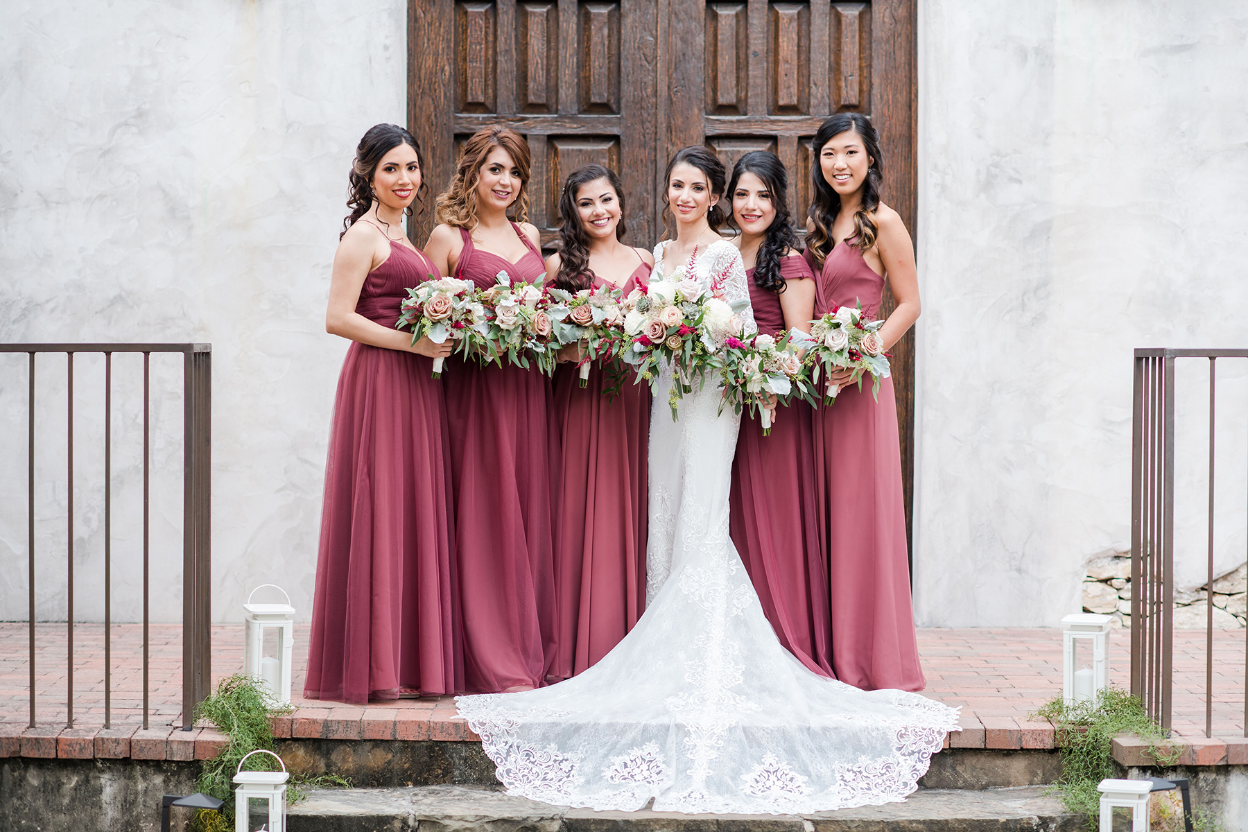 beautiful-bridesmaid-dresses-floral-lost-mission-texas