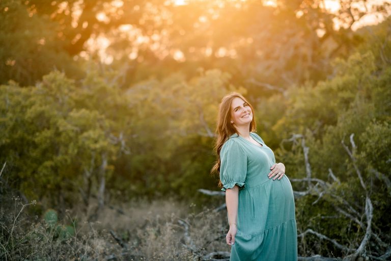 maternity-dress-austin texas-outdoor-sunset