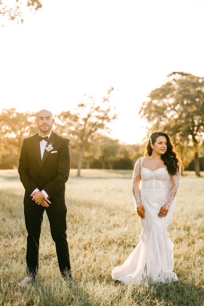 Bride-groom-bathed-golden-sunset-light-Texas-weddings