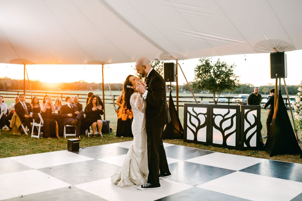 First-dance-under-sunset-texas-hill-country-weddings