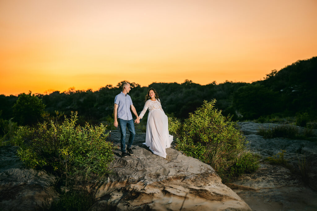 Walking-through-austin-sunset-austin-maternity-photographers