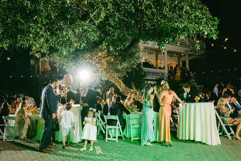 guests mingling during the reception at the allan house
