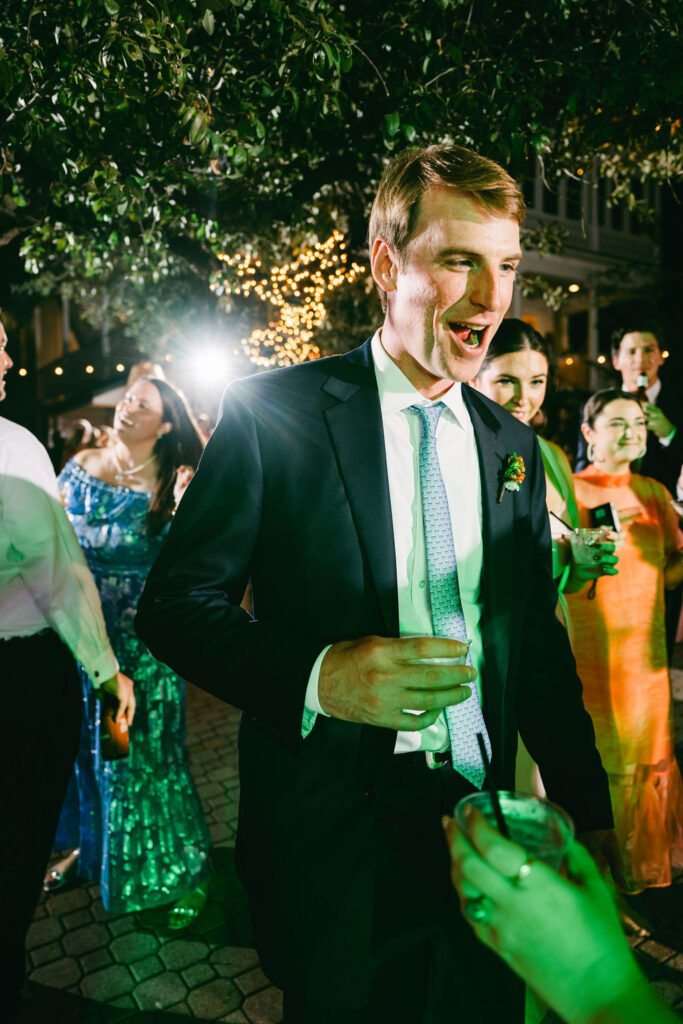 groom dancing during reception at the allan house