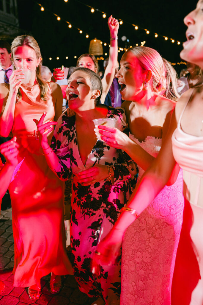 guests dancing during reception at the allan house
