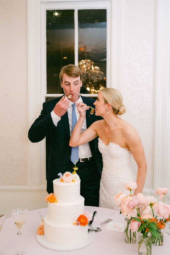couple eating cake together