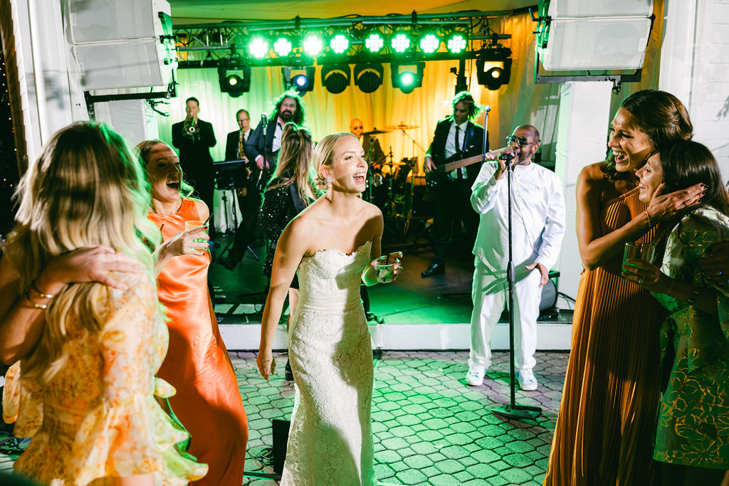 guests dancing during reception at the allan house