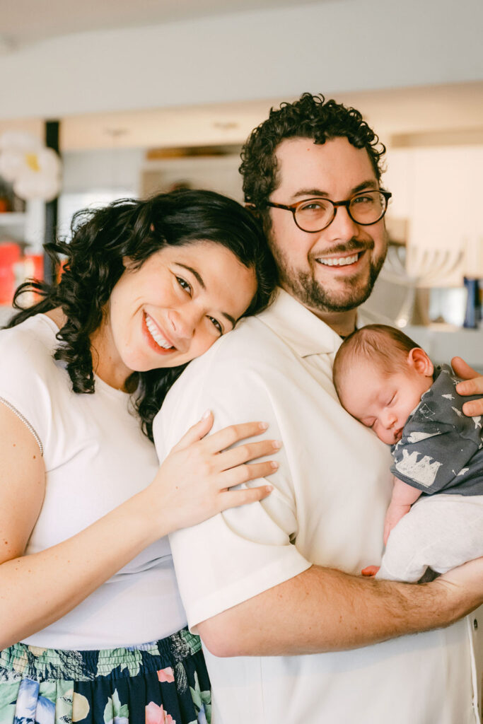 Austin lifestyle photographer capturing a calm newborn moment at home
