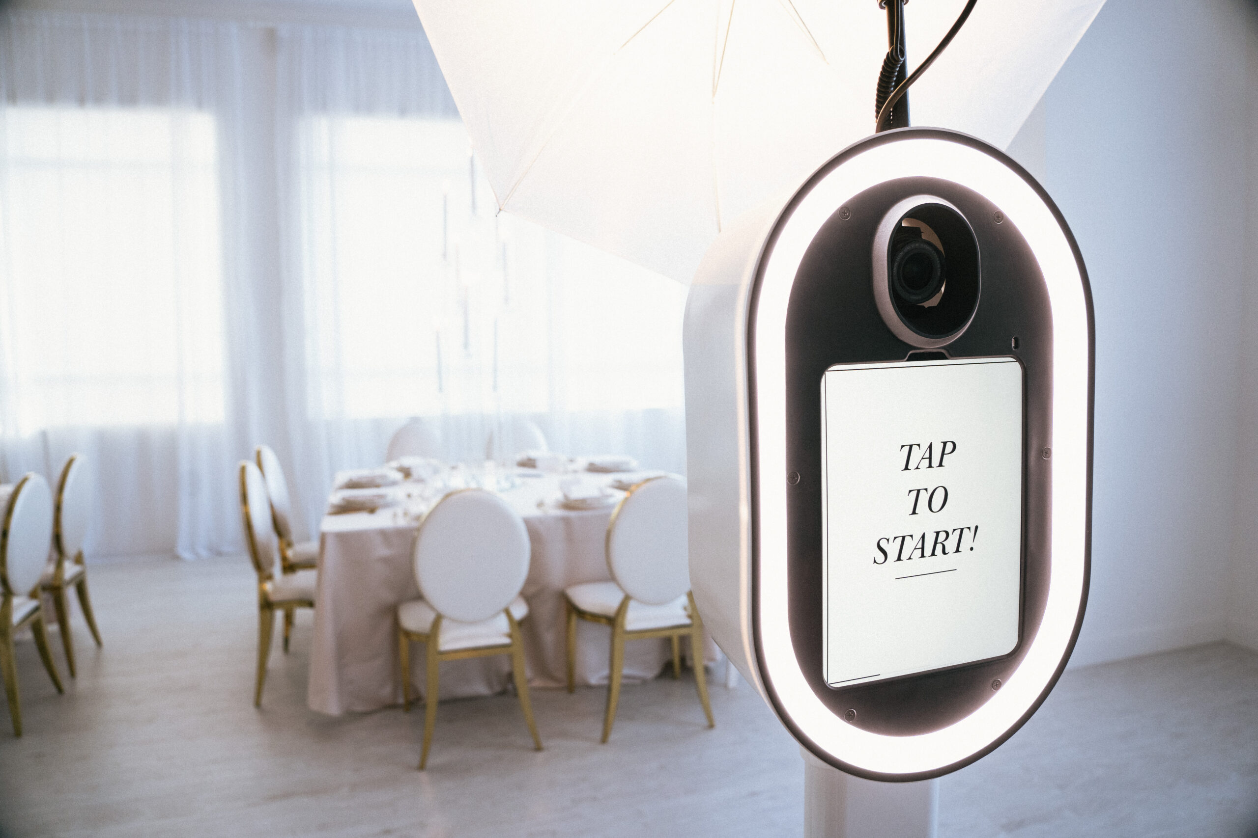 digital screen of an Austin photo booth rental at a wedding